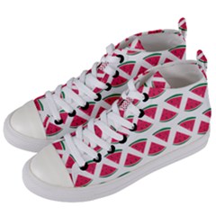 Illustration Watermelon Fruit-food Melon Women s Mid-top Canvas Sneakers by Sapixe