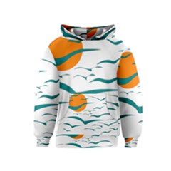 Sunset Glow Sun Bird Kids  Pullover Hoodie by Sapixe