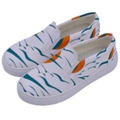 Sunset Glow Sun Bird Kids  Canvas Slip Ons by Sapixe