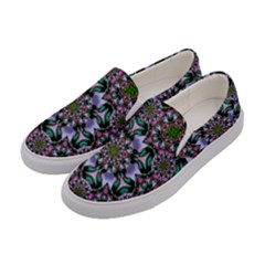 Tropical Blooming Forest With Decorative Flowers Mandala Women s Canvas Slip Ons by pepitasart