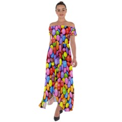 Candy Off Shoulder Open Front Chiffon Dress by nateshop