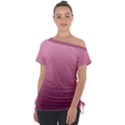 Background-pink Off Shoulder Tie-Up Tee View1