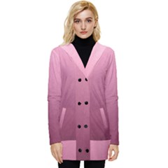 Background-pink Button Up Hooded Coat  by nateshop