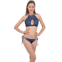 Background-star Cross Front Halter Bikini Set