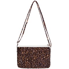 Coffee Beans Food Texture Double Gusset Crossbody Bag by artworkshop