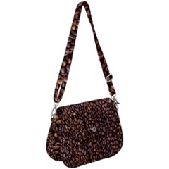 Coffee Beans Food Texture Saddle Handbag by artworkshop