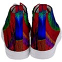 Red Peacock Plumage Fearher Bird Pattern Women s Mid-Top Canvas Sneakers View4