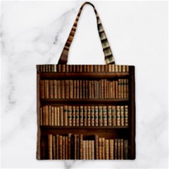 Books Bookcase Old Books Historical Zipper Grocery Tote Bag by Amaryn4rt