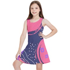 Abstract Background Shapes Banner Kids  Lightweight Sleeveless Dress