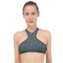 Abstract Pattern Sprinkles High Neck Bikini Top View1