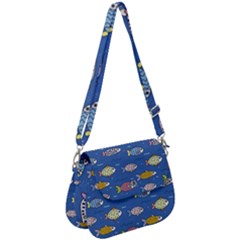 Sea Fish Blue Submarine Animals Saddle Handbag by Amaryn4rt