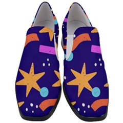 Star Abstract Pattern Wallpaper Women Slip On Heel Loafers