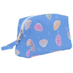 Seashell Clam Pattern Art Design Wristlet Pouch Bag (large)