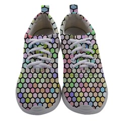 Honeycomb Art Pattern Design Background Athletic Shoes by Wegoenart