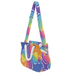 Illustration Abstract Background Pattern Rainbow Color Rope Handles Shoulder Strap Bag by Wegoenart