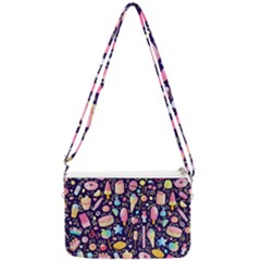 Cute-seamless-pattern-with-colorful-sweets-cakes-lollipops Double Gusset Crossbody Bag by Wegoenart