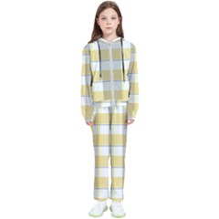 Grey Yellow Plaids Kids  Tracksuit