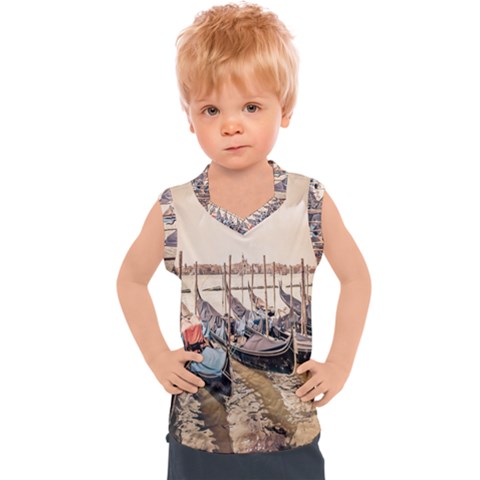 Black Several Boats - Colorful Italy  Kids  Sport Tank Top by ConteMonfrey