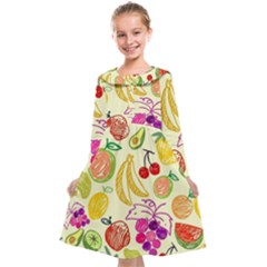 Seamless-fruit Kids  Midi Sailor Dress