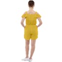 Geometric-pattern-yellow Ruffle Cut Out Chiffon Playsuit View2