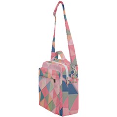 Illustration Pink Background Geometric Triangle Crossbody Day Bag by Wegoenart