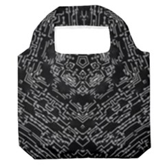 Illustration Black White Rosette Mandala Ornament Wallpaper Premium Foldable Grocery Recycle Bag by Wegoenart