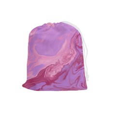 Illustration Art Pink Design Wallpaper Drawstring Pouch (large) by Wegoenart