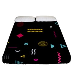 Illustration Geometric Art Colorful Shapes Fitted Sheet (california King Size)