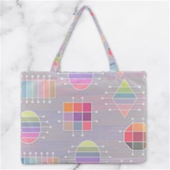 Illustration Pastel Shape Geometric Zipper Medium Tote Bag by Wegoenart