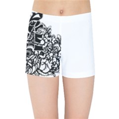 Im Fourth Dimension Black White 35 Kids  Sports Shorts by imanmulyana