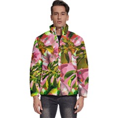 Illustration Paintimg Paint Monstera Leave Leaf Plant Green Men s Puffer Bubble Jacket Coat by Wegoenart