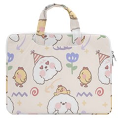 Chicken Dog Flower Sun Pattern Macbook Pro 16  Double Pocket Laptop Bag  by Sudhe