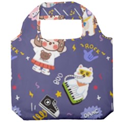 Girl Cartoon Background Pattern Foldable Grocery Recycle Bag by Sudhe