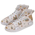 Illustration Bear Cartoon Background Pattern Women s Hi-Top Skate Sneakers View2