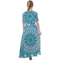 Mandala Blue Waist Tie Boho Maxi Dress View2