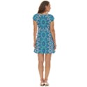 Mandala Blue Short Sleeve Tiered Mini Dress View4