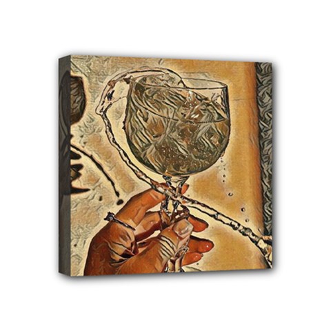 A Little Glass Of White Wine - Italian Drinks Mini Canvas 4  X 4  (stretched) by ConteMonfrey