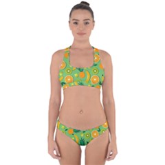 Fruit Tropical Pattern Design Art Cross Back Hipster Bikini Set by danenraven