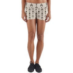 Black And Grey Arrows Yoga Shorts