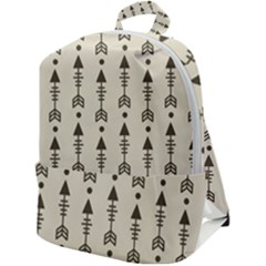 Black And Grey Arrows Zip Up Backpack by ConteMonfrey