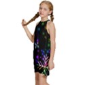 Snowflakes Lights Kids  Halter Collar Waist Tie Chiffon Dress View2