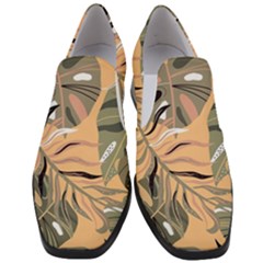 Leaves Monstera Picture Print Pattern Women Slip On Heel Loafers by Ravend