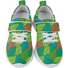 Leaves Pattern Autumn Background Kids  Velcro Strap Shoes by Ravend