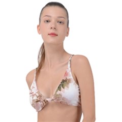 Flower Plant Vintage Retro Knot Up Bikini Top