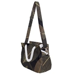 Leaves Nature Art Design Pattern Rope Handles Shoulder Strap Bag by Ravend