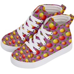 Illustration Fruit Pattern Seamless Kids  Hi-top Skate Sneakers by Ravend