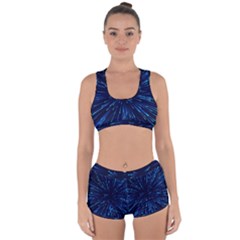 Particle Art Background Blue Racerback Boyleg Bikini Set by Ravend