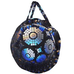 Illustration Tech Galaxy Robot Bot Science Giant Round Zipper Tote by danenraven