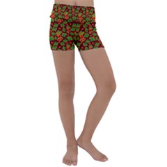 Illustration Xmas Christmas Pattern Kids  Lightweight Velour Yoga Shorts by danenraven