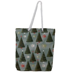 Christmas Trees Pattern Full Print Rope Handle Tote (large)